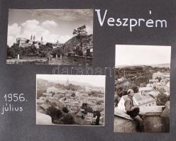 1949-1957 Osztályunk története, fotóalbum 110 fotóval: csoportképek, zászlóavatás, Esztergom, Veszpr...