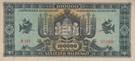 1945-1946. 10db különféle pengő bankjegy T:II-,III