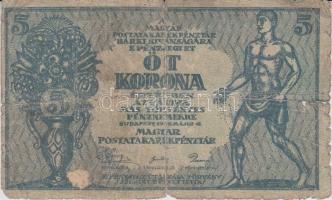 1916. 1K "Deutschösterreich" felülnyomással + 1917. 2K + 1919. 5K "Magyar Postatakaré...