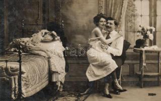 Couple, erotic photo postcard