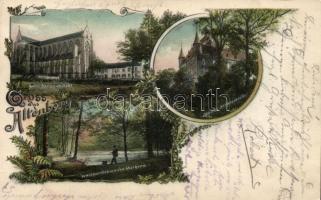 Odenthal-Altenberg, cathedral, castle, floral litho (fa)