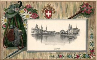 Zürich, hunter, floral, Emb. litho (small tear)