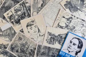 29 darabos, dél-vietnami művészeti képeslap sorozat tokban / 29 pieces of postcard series with case from South Vietnam, artist