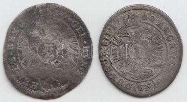 Ausztria/Oppeln 1700FN 1Kr Ag I.Lipót + Csehország/történelmi tartomány 1704. 1Kr Ag "I. Lipót" T:3 Austria /Oppeln 1700FN 1 Kreuzer Ag "Leopold I" + Bohemia 1704. 1 Kreuzer Ag "Leopold I" C:F