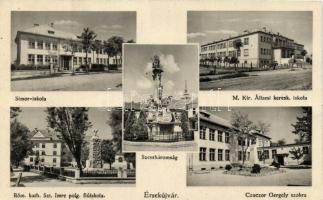 Érsekújvár, iskola, Czuczor Gergely szobra / school, statue, monument