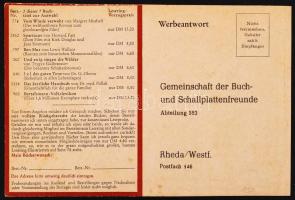 cca 1920 Németország könyvvásárlási Gutschein, 2 db