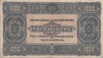1923. 1000K T.W. nyomdahely jelöléssel és "8 FILLÉR - NYOLC FILLÉR" felülnyomással T:III-