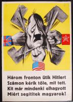 1945 Ék Sándor: Antifasiszta propaganda plakát 40x60 cm