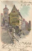 Rothenburg ob der Tauber, Schmiedegasse, Koboldzellerthor, litho (EK)