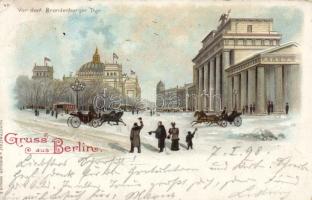 1898 Berlin, Brandenburg Gate, litho (EK)