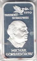 Svájc 1990. "Michail Gorbatschow Nobel-Békedíj" Ag ezüst tömb (31,1g/0.999) T:PP laminálva Switzerland 1990. "Michail Gorbatschow Nobel Peace Prize" Ag block (31,1g/0.999) C:PP laminated