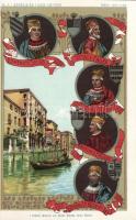 Doges of Venice from 1071 to 1129, Domenico Selvo, Vitale Falier, Vitale Michiel, Ordelafo Faliero, Domenico Michiel, litho