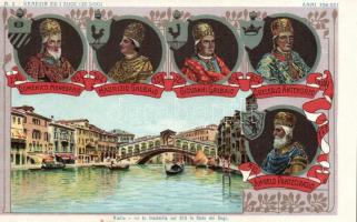 Doges of Venice from 756 to 827, Domenico Monegario, Maurizio Galbaio, Giovanni Galbaio, Obelerio Antenoreo, Angelo Partecipazio, litho