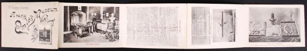 cca 1900 A nagyszalontai Arany emlékmúzeum 13 lapos kihajtható leporelló