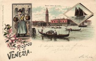 Venice, Venezia; floral, litho (EK)