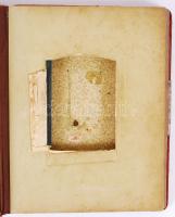 Antik fotóalbum 27 db családi és portré fotokkal, viseltes állapotban, 31×23 cm