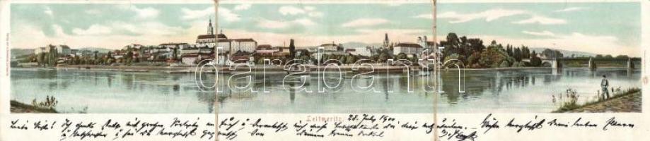 Litomerice, Leitmeritz, 3-piece panoramacard