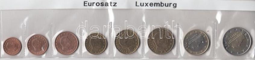 Luxemburg 2002. 1c-2 euro forgalmi sor T:1 Luxembourg 2002. 1 cent - 2 Euro coin set C:Unc