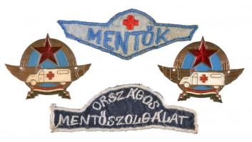 ~1950. 2db mentős jelvény + 2db felvarró T:2