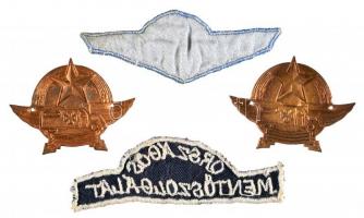 ~1950. 2db mentős jelvény + 2db felvarró T:2