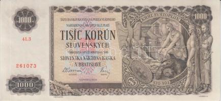 Szlovákia 1940. 1000K (2x) sorszámkövető T:II
Slovakia 1940. 1000 Korun (2x) seqeuntial serials C:XF