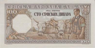 Szerbia / Német megszállás 1943. 100D (2x) sorszámkövető T:I,I-
Serbia / German occupation 1943. 100...