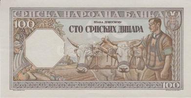 Szerbia / Német megszállás 1943. 100D (2x) sorszámkövető T:I,I-
Serbia / German occupation 1943. 100...