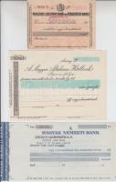 ~1940-49. 3db kitöltetlen csekk Magyar Nemzeti Bank, Magyar Leszámítoló és Pénzváltó Bank, Magyar Általános hitelbank T:I