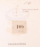 Eötvös Károly: Emlékezések. Budapest 1908. Révai Testvérek