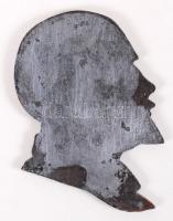 Lenin fej, fémlap, 5x4cm