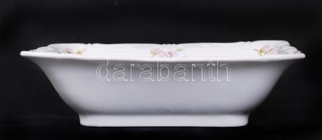 Zsolnay virágos kínáló tál, matricás,jelzett, hibátlan, 23x23cm, m:6cm / Zsolnay porcelain bowl