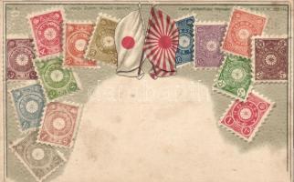 Japanese stamps, flag, Emb. litho (EK)