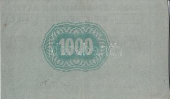 1918. november 20. 1000K Osztrák-Magyar Bank Pénztárjegye, Szatmár-Németi fiókintézet; kézzel kitölt...
