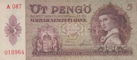 1939. 5P (3x) egymás utáni sorszámmal T:I