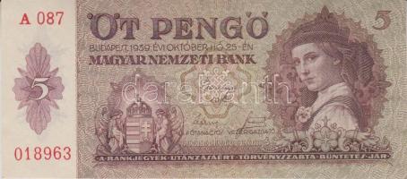 1939. 5P (3x) egymás utáni sorszámmal T:I