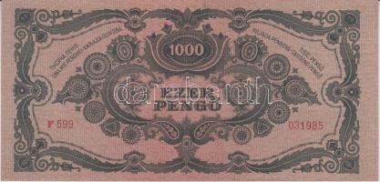 1945. 1000P bélyeggel (3x) egymás utáni sorszámmal T:II