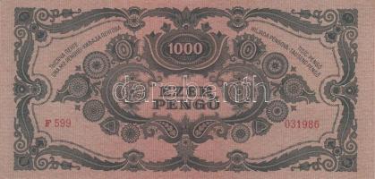 1945. 1000P bélyeggel (3x) egymás utáni sorszámmal T:II