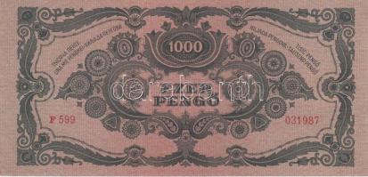 1945. 1000P bélyeggel (3x) egymás utáni sorszámmal T:II