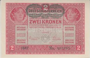 1917. 2K "Deutschösterreich" vízszintes felülbélyegzéssel (4x) egymás utáni sorszámmal T:I