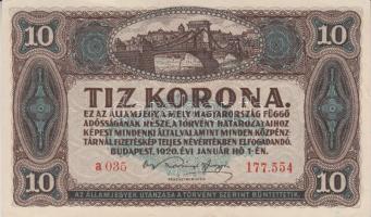 1920. 10K (2x) egymás utáni sorszámmal T:I-