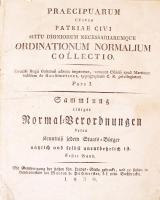 Ordinatium Normalium Collectio. Hermannstadt, 1830. Félvászon kötésben. Magyar, német, latin nyelvű rendeletek gyűjteménye, 334p.