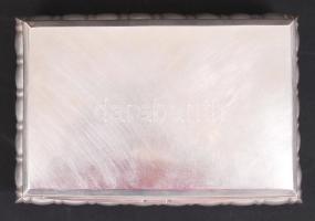 1937-1965 800-as tisztaságú, ezüst (Ag) dohányos dobozka, fa betéttel, "dianás" jelzéssel,...