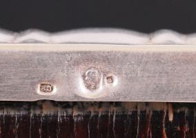 1937-1965 800-as tisztaságú, ezüst (Ag) dohányos dobozka, fa betéttel, "dianás" jelzéssel,...