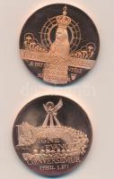Bozó Gyula (1913-2004) 1994. "Nemzeti Engesztelő Zarándoklat / Fatimai szentély Szűzanya szobra" vörösréz (42,5mm) + 1994. "Esztergom Synodus" vörösréz emlékérem (42,5m) T:PP