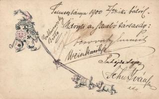 Clown with piggs, Emb. (EK)