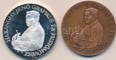 Bozó Gyula (1913-2004) 1994. "Haranghy Jenő születésének 100. évfordulójára" Br és ezüstözött fém emlékérem pár T:1,PP