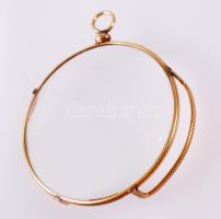 Arany (Au) cvikker rész, jelzett, d:4cm, bruttó 12g / part of a gold pince-nez