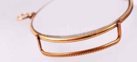 Arany (Au) cvikker rész, jelzett, d:4cm, bruttó 12g / part of a gold pince-nez