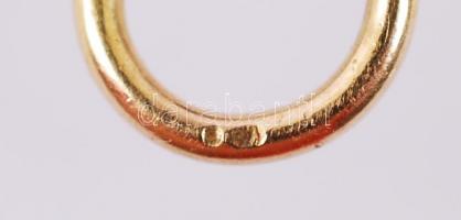 Arany (Au) cvikker rész, jelzett, d:4cm, bruttó 12g / part of a gold pince-nez