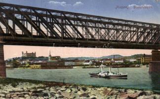 Pozsony híddal / bridge (small tear)